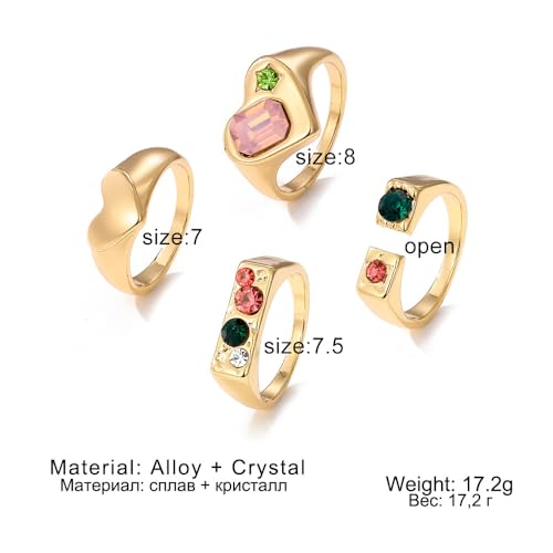 5Pcs Silver Plated Rings Set Female Pearl Heart Pearl Beads Joint Knuckle Rings Dainty Twist Midi Tail Finger Rings Y2k Heart Rings Dainty Faux Pearl Stackable Rings Sets Valentine's Day Xmas Gift - color: 4pcs pink rhinestone