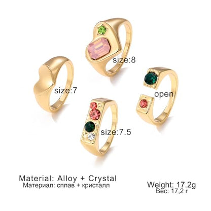 5Pcs Silver Plated Rings Set Female Pearl Heart Pearl Beads Joint Knuckle Rings Dainty Twist Midi Tail Finger Rings Y2k Heart Rings Dainty Faux Pearl Stackable Rings Sets Valentine's Day Xmas Gift - color: 4pcs pink rhinestone