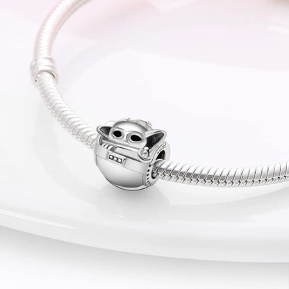 LIGHTDOG 925 Sterling Silve Charms fits Pandora Bracelets Necklace,5A Zircon Dangle Pendant Bead,Mother's Day Gift Jewelry Beads for Women - style: The Child,Yoda Charm
