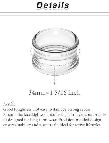 6G-50mm Hollow Acrylic Ear Plugs Tunnels for Women Men Double Flared Saddle Ears Gauge Plug Stretcher Expander Piercing Body Jewelry Black White Clear 1 Pairs - color: Clear, size: 34mm = 1 5/16 inch