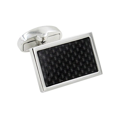 Carbon Fiber Cufflinks | Groomsmen Cuff Links | 5 Yr Warranty | Cufflinks Box Inc | Gift for Men | Black Cufflinks
