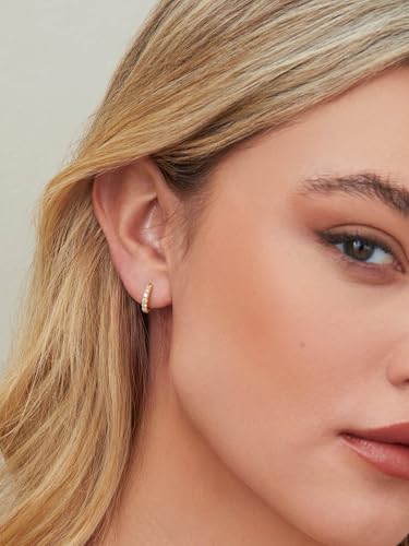 Star 14K Gold Plated Ear Cuff Earrings for Women Non Piercing, Dainty Silver Plated Clip on Cartilage Ear Cuff Non Pierced Trendy CZ Northstar Starburst Sparkling Climber Clawer Earring Jewelry - style: Huggie Hoop-3