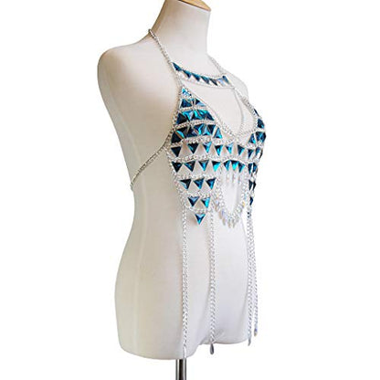 Women's Sexy Suit Body Chain - color: C-Silvery Colour
