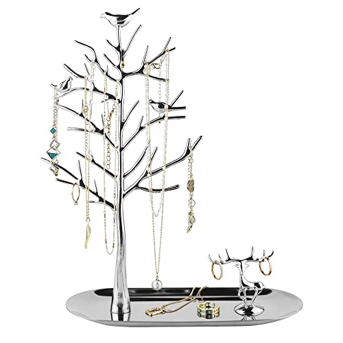 MORE&LESS Tree and Deer Jewelry Rack,for Ring Earrings Necklace Bracelet,Suitable for living rooms, bathrooms,offices,etc. - color: C Tree&Deer
