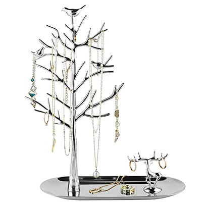 MORE&LESS Tree and Deer Jewelry Rack,for Ring Earrings Necklace Bracelet,Suitable for living rooms, bathrooms,offices,etc. - color: C Tree&Deer