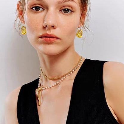 14K Gold Teardrop Crystal Leverback Earrings Sparkly Rhinestone Water Droplet Dangle Drop Earrings For Women - color: Orange