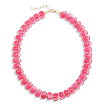 AOZEL Chunky Resin Beaded Necklace for Women Colorful Bead | Summer Beach, Waterproof, Fade Resistant, Adjustable Length, Boho Statement, for Daily Wear & Gifting - color: Turquoise