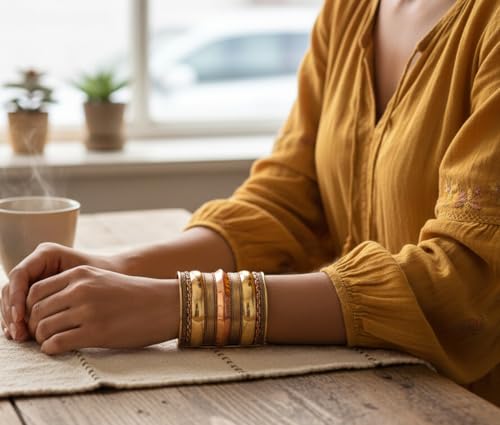 Touchstone Indian Bollywood Handcrafted Slip In Easy To Wear Stylish Wrist Enhancer Designer Broad Jewelry Cuff Bracelet For Women and Men. - style: 1 Braided Wonder Woman