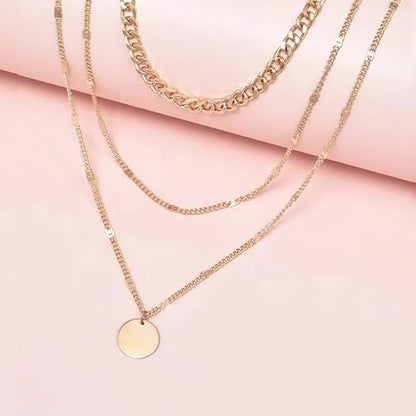 Gold Plated Layered Necklaces for Women Charm Disc Cuban Link Snake Chain Paperclip Layering Vintage Twisted Rope Adjustable Chain Trendy Jewelry Gifts for Women 16/18/20 Inches