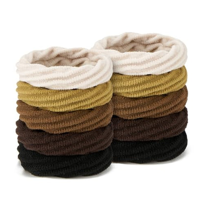 QIUTIMIY 10 Pcs No Damage Hair Ties Thick Hair Elastic Rubber Bands Hair Accessories Scrunchies Seamless for Women - color: Style 11