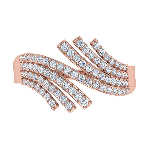 1/2 Carat Bypass Statement Diamond Ring in 10K Gold - color: Rose Gold