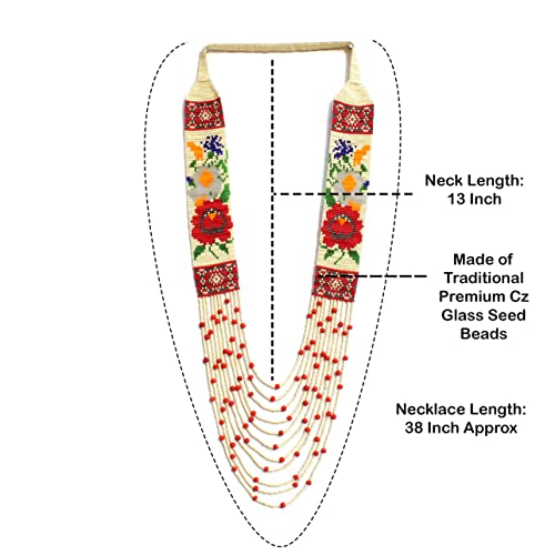 Handmade Native American Style Tribal ethnic Seed Bead Beaded Layered Medallion Necklace La-8