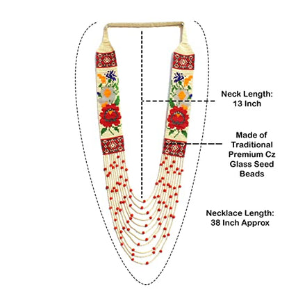 Handmade Native American Style Tribal ethnic Seed Bead Beaded Layered Medallion Necklace La-8