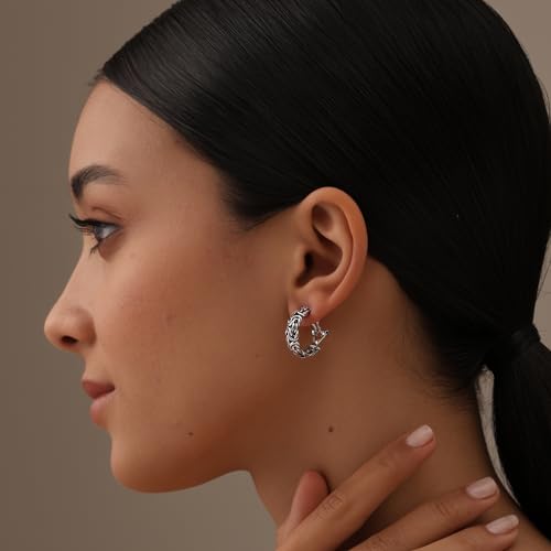 LeCalla 925 Sterling Silver Omega Back Stud Earrings for Women | Classic Pierced Omega Closure Earring | Earring Jewelry Gift for Her, Wife or Girlfriend | Daily Wear & Special Occasion Earring - color: Byzantine Omega Clip