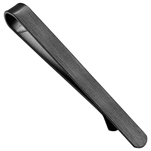 2.2/2.5 Inch Tie Clips for Men in Gift Box, Tie Bar Clip Set for Mens Regular Tie or Traditional Tie, Birthday Anniversary Christmas Gift - size: 2.5 Inch, style: 1PCS-Black Brushed
