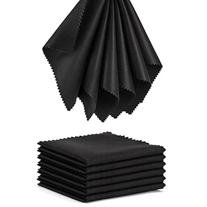 TRIUMPH VISION Eyeglass Cleaning Cloth Glasses Cleaner Microfiber 12 Pack | Eye Glass Eyewear Sunglass Wipes Clean Polish Dry Lens Screen Jewelry Watch Mirror Streak Scratch Lint Free Thick Soft 12Pack - color: Black, size: 6x7
