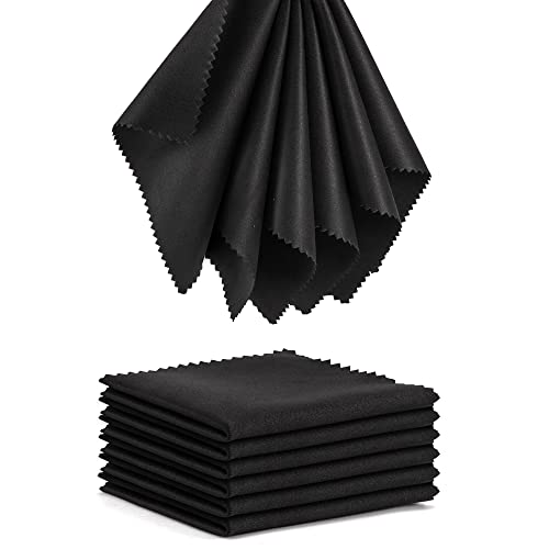 TRIUMPH VISION Eyeglass Cleaning Cloth Glasses Cleaner Microfiber 12 Pack | Eye Glass Eyewear Sunglass Wipes Clean Polish Dry Lens Screen Jewelry Watch Mirror Streak Scratch Lint Free Thick Soft 12Pack - color: Black, size: 6x7