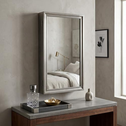 Hives and Honey Jamie Jewelry Storage Mirror Frame, Silver - color: Silver