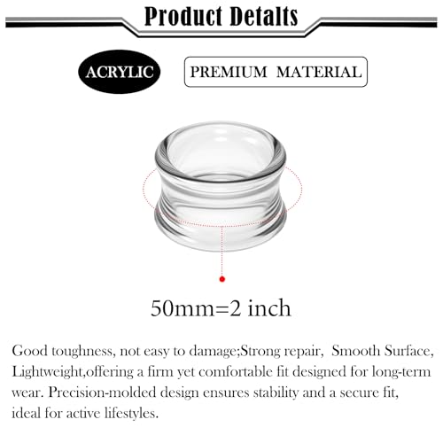 6G-50mm Hollow Acrylic Ear Plugs Tunnels for Women Men Double Flared Saddle Ears Gauge Plug Stretcher Expander Piercing Body Jewelry Black White Clear 1 Pairs - color: Clear Tone, size: 50mm = 2 inch