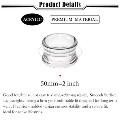 6G-50mm Hollow Acrylic Ear Plugs Tunnels for Women Men Double Flared Saddle Ears Gauge Plug Stretcher Expander Piercing Body Jewelry Black White Clear 1 Pairs - color: Clear Tone, size: 50mm = 2 inch