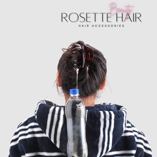 Rosette Large Chic Styling Glass Claw Clip for Women and Girls, Organic Hair Clamps Clips and Hairpins Hairgrips for Thick Hair (Purple) - color: Purple