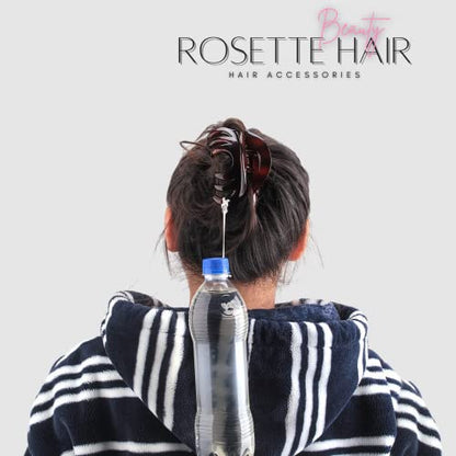 Rosette Large Chic Styling Glass Claw Clip for Women and Girls, Organic Hair Clamps Clips and Hairpins Hairgrips for Thick Hair (Purple) - color: Purple