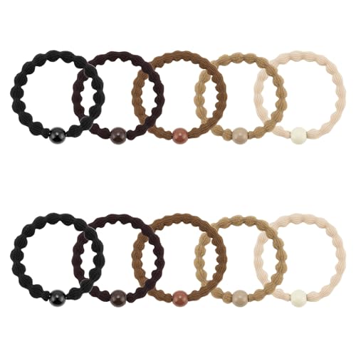 QIUTIMIY 10 Pcs No Damage Hair Ties Thick Hair Elastic Rubber Bands Hair Accessories Scrunchies Seamless for Women - color: Style 18