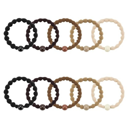QIUTIMIY 10 Pcs No Damage Hair Ties Thick Hair Elastic Rubber Bands Hair Accessories Scrunchies Seamless for Women - color: Style 18