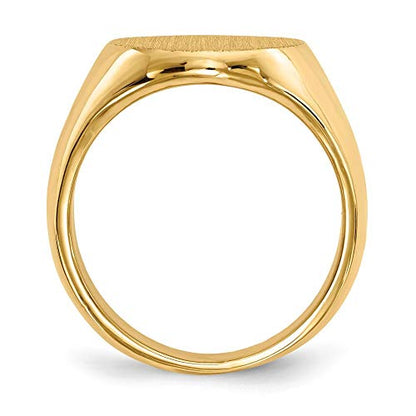 Roy Rose Jewelry Mens Large Signet Ring Custom Personalized with Free Engraving Available of Initials or Monogram ~ Size 10.25 in Solid 14K Yellow Gold