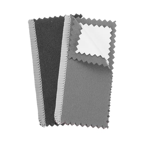 PATIKIL 3.2"x3.2" Jewelry Cleaning Cloth, 2 Pack Double-Sided Fleece Polishing Cloth for Gold, Silver and Jewelry, Black/Dark Gray - color: Black/Dark Gray, size: 3.2"x3.2"