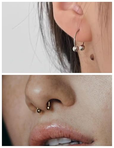 12G Septum Rings Ear Gauges Earrings Hoops Eyebrow Piercings lip Rings Hoop 316L Surgical Steel Cartilage Helix Tragus Rook Daith Earrings Piercing Jewelry for Women Men 10mm 12mm 14mm 16mm - style: 12G，10mm-16mm，Silver Tone