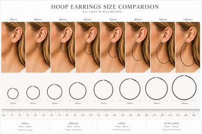 TIZU Big Hoop Earrings for Women Stainless Steel Hypoallergenic 14K Gold/Rose Gold/Black/Silver Hoop Earrings, 40mm/50mm/60mm/70mm Hoops Earrings Birthday Mothers Day Jewelry Gifts Women - color: Black, size: 40mm