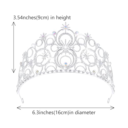 Crystal Crowns for Women, Crystal Bubble TiaraBride Royal Queen Headband Princess Headpieces for Women Bridal Wedding Prom Birthday Party Crowns - color: Silver