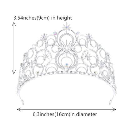 Crystal Crowns for Women, Crystal Bubble TiaraBride Royal Queen Headband Princess Headpieces for Women Bridal Wedding Prom Birthday Party Crowns - color: Silver