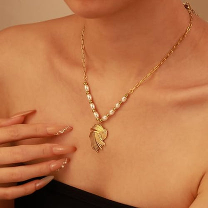 2 PCs Gold Plated Necklace Set for Women - Non Tarnish Jewelry Gift with Fashion Design - style: 2 PCs: Cell