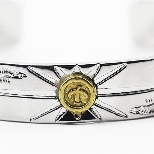 Innocence S925 Silver-Plated Antique Wide Feather Cuff Bracelet For Men Women Adjustable Retro Twisted Feathers Bracelets Gift Jewelry - color: Eagle
