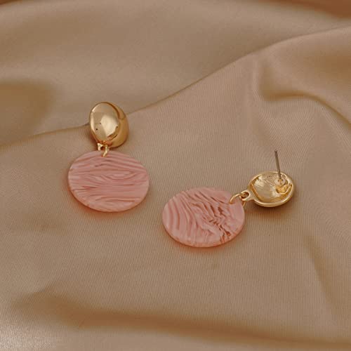 AMYJANE Vintage Statement Jewelry Set - Spring Leaf Flower Floral Plant Necklace Earring Set Crystal Rhinestone Fashion Costume Jewelry for Women Prom Party Unique Gift - style: ML Geometric Round Jewelry Set-Pink