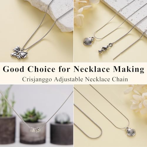 10 Pcs Adjustable Silver Necklace Chains Dainty Box Chain Bulk | 20 Inches Stainless Steel Chain for Jewelry Making with Lobster Clasps for Women - color: Silver Box