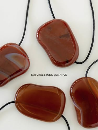 Adjustable Pebble Necklace – Statement & Everyday Wear - color: Red