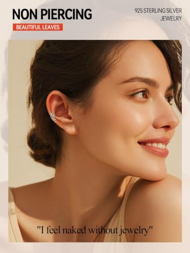 FaithHeart Sterling Silver Ear Cuff Earrings for Women Non Piercing | Hypoallergenic S925 Pure Silver Ear Cuff, Cilp on Cartilage Earrings Adjustable Fake Earrings, Lightweight Ear Cuffs - color: Silver