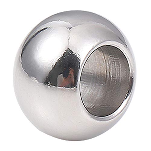 Stainless Steel Spacer Beads 12x8mm Round Loose Charm Caps Beads for DIY Jewelry Making 10pcs with 6.5mm Hole - color: 12x8mm 6.5mm