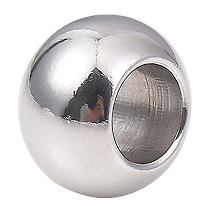 Stainless Steel Spacer Beads 12x8mm Round Loose Charm Caps Beads for DIY Jewelry Making 10pcs with 6.5mm Hole - color: 12x8mm 6.5mm
