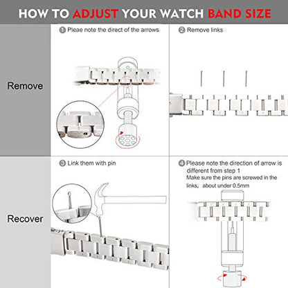 Compatible with Alta Bands Metal, Special Edition Replacement for Alta HR Stainless Steel Bands Adjustable Accessory Wristband Small Large for Alta Bracelet Women Men - color: Q1-03 Metal-Silver