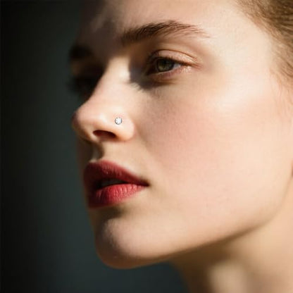 8Pcs 316L Surgical Stainless Steel 20G Nose Studs Set, High Polish Finish Corkscrew Nose Rings, Clear Cubic Zirconia, Size 1.5-3MM - size: 8pcs/Screw/20G/Silver/3.0mm