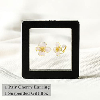 Clip on Earrings Women, 14K Gold Plated Earrings for Sensitive Ears, Fashion Women's Earrings Jewelry Birthday Gift for Wife Grandma Daughter Girls on Christmas Thanksgiving - color: Gold White Earrings