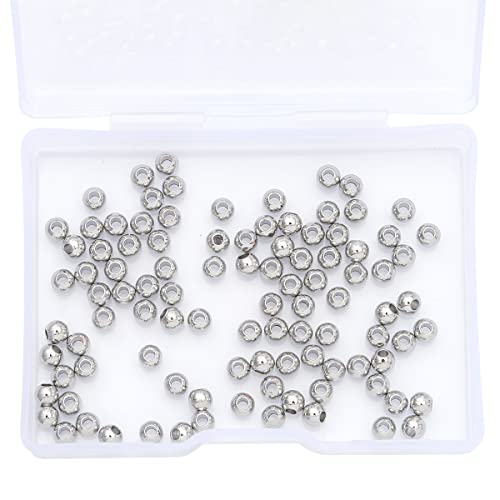 Platinum Plated Round Spacer Beads 4mm 100pcs for Jewelry Making Findings Non Tarnish - color: Platinum, size: 4mm