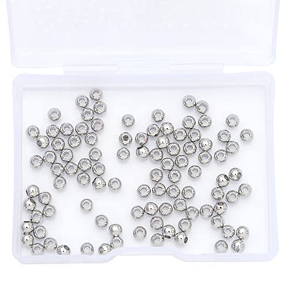 Platinum Plated Round Spacer Beads 4mm 100pcs for Jewelry Making Findings Non Tarnish - color: Platinum, size: 4mm