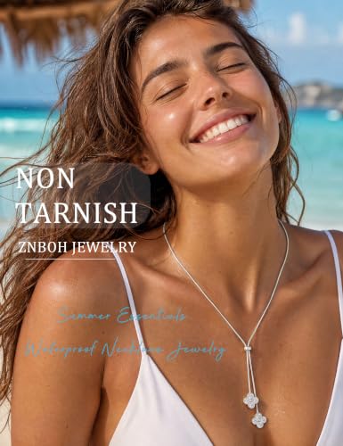 Lariat Gold Silver Necklace for Women Long Dainty Y Necklace 14k Gold Plated Drop Chunky Necklace Trendy Clover Heart Cross Teardrop Cz Pendant Statement Simple Adjustable Jewelry Gift - color: Silver- Clover