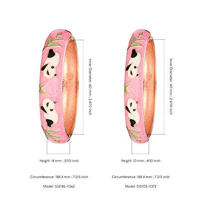 UJOY Cloisonne Chinese Panda Bracelets-Plated Gorgeous Handcrafted Gifts Enamel Bangles Set for Women 55C43 - color: C43-Panda (2 Pcs Set)-Pink