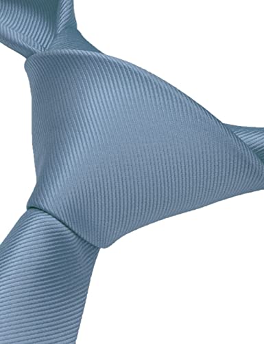 GUSLESON 3.15"（8cm） Solid Color Necktie and Pocket Square Cufflinks Sets For Men + Gift Box - color: Dusty Blue